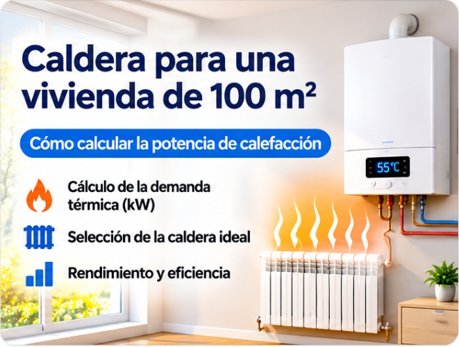 Guía visual: potencia de caldera para una vivienda de 100 metros cuadrados
